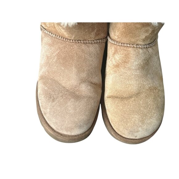 UGG Womens Size 5 Classic Mini Double Zip Chestnut Suede Shearling Boots Shoes - Picture 6 of 11
